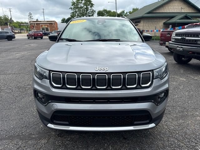 2022 Jeep Compass Limited in Silver — front three-quarter view